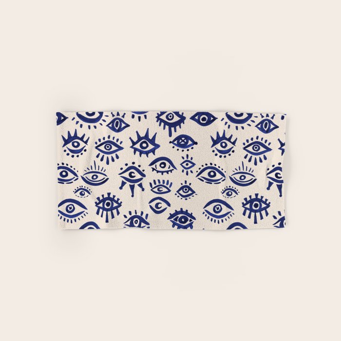 Mystic Eyes â Navy & Cream Bath Towel Gallery Image 1