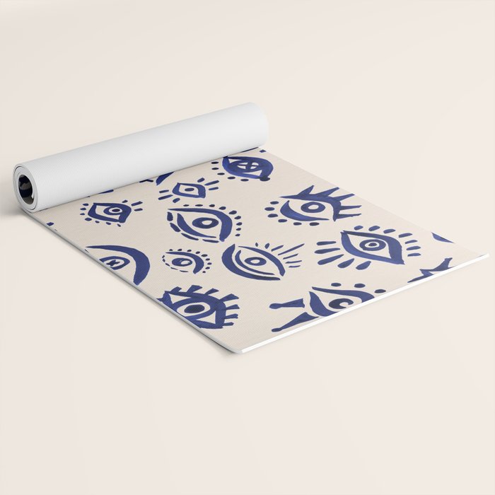 Mystic Eyes â Navy & Cream Yoga Mat Gallery Image 2