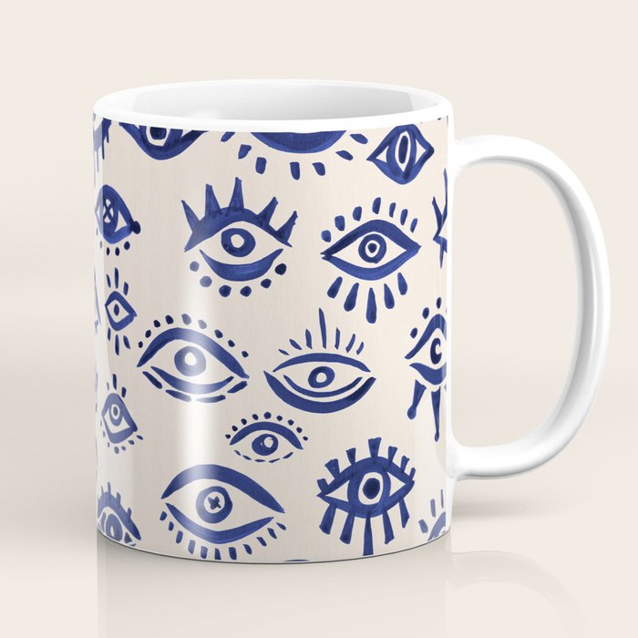 Mystic Eyes â Navy & Cream Coffee Mug Gallery Image 1