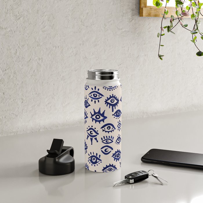 Mystic Eyes â Navy & Cream Water Bottle Gallery Image 4