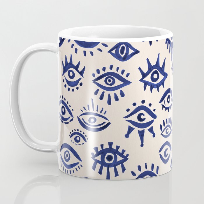 Mystic Eyes â Navy & Cream Coffee Mug Gallery Image 3