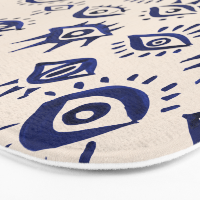 Mystic Eyes â Navy & Cream Bath Mat Gallery Image 3