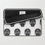 DÃ­a de Muertos Calavera â¢ Mexican Sugar Skull - Black Palette Laptop Sleeve Gallery Image 2