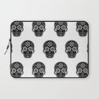 DÃ­a de Muertos Calavera â¢ Mexican Sugar Skull - Black Palette Laptop Sleeve Gallery Image 1