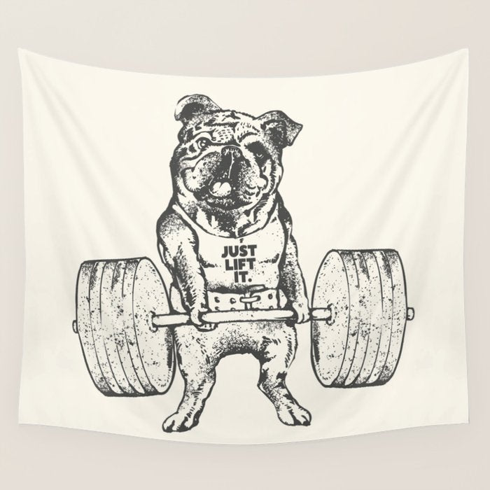 English Bulldog Lift Wall Tapestry Gallery Image 1