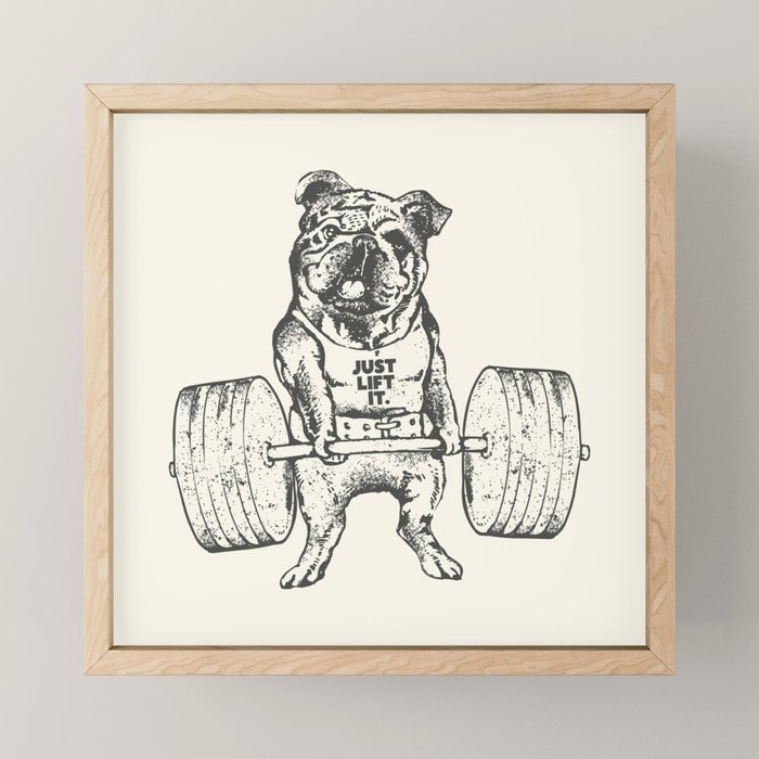 English Bulldog Lift Mini Art Print Gallery Image 1