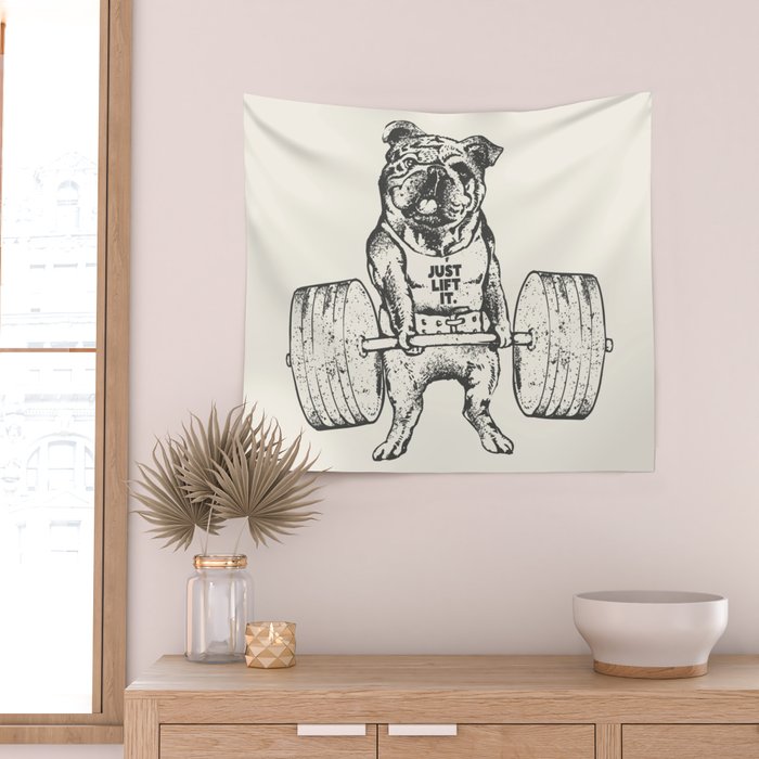 English Bulldog Lift Wall Tapestry Gallery Image 2