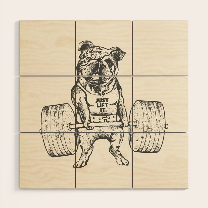English Bulldog Lift Wood Wall Art Gallery Image 1
