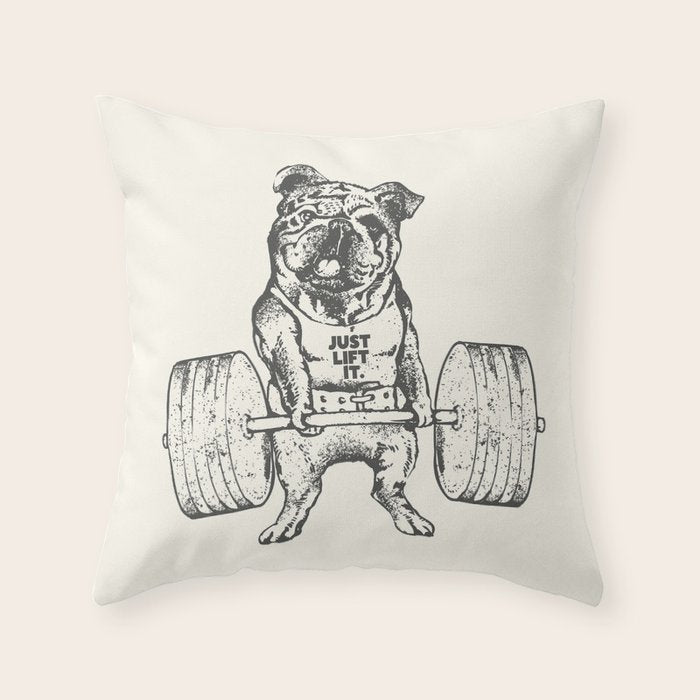 English Bulldog Lift Throw Pillow Gallery Image 6