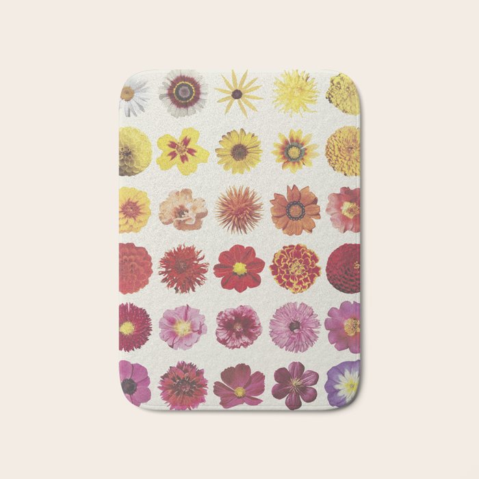 Floral Palette / Beige Background Bath Mat Gallery Image 1