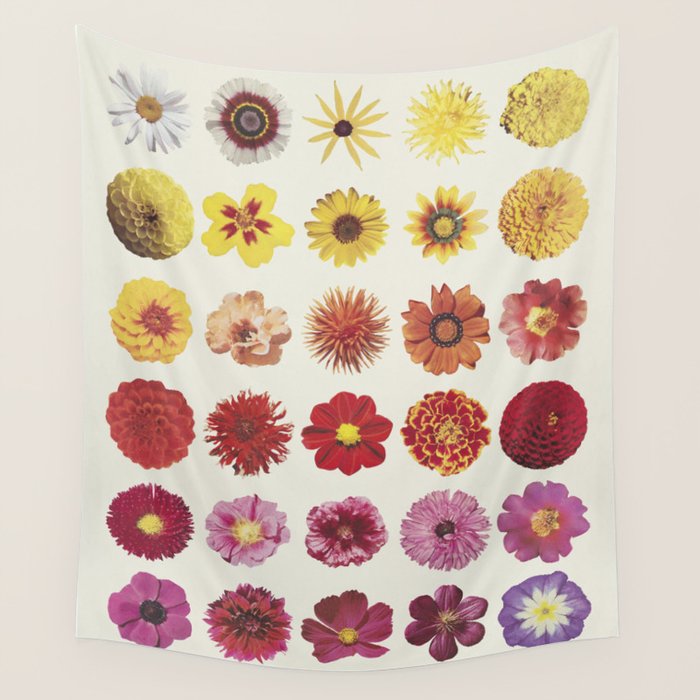 Floral Palette / Beige Background Wall Tapestry Gallery Image 4