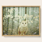 Barn Owl in Snowy Winter Woodland Serving Tray Gallery Image 1