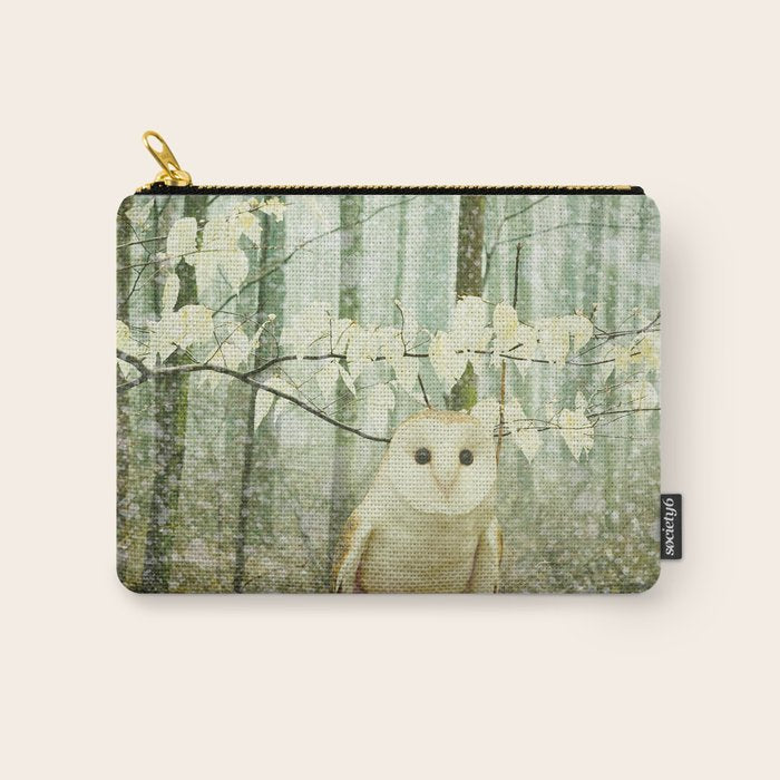 Barn Owl in Snowy Winter Woodland Carry All Pouch Gallery Image 1