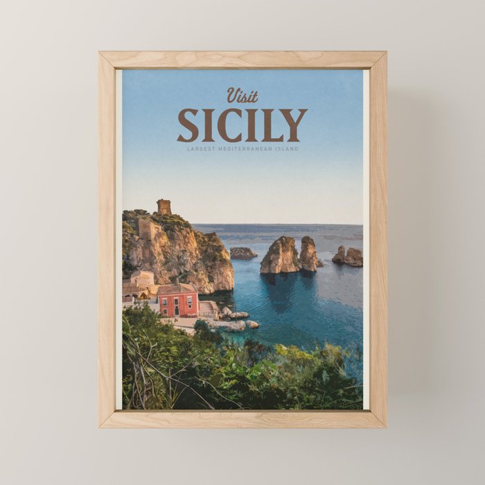 Visit Sicily Mini Art Print Gallery Image 1