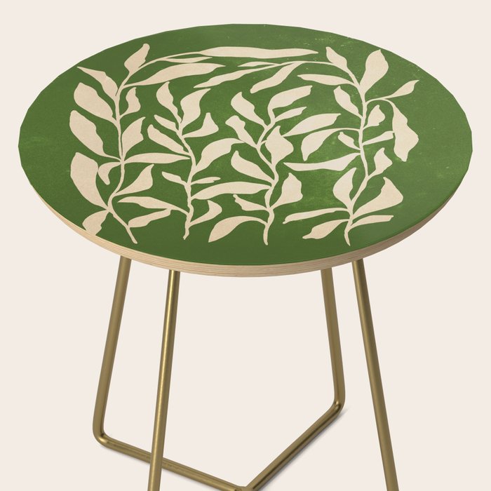 Olive Green Leaves: Mid Century Edition Side Table Gallery Image 2