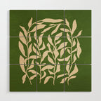 Olive Green Leaves: Mid Century Edition Wood Wall Art Gallery Image 1