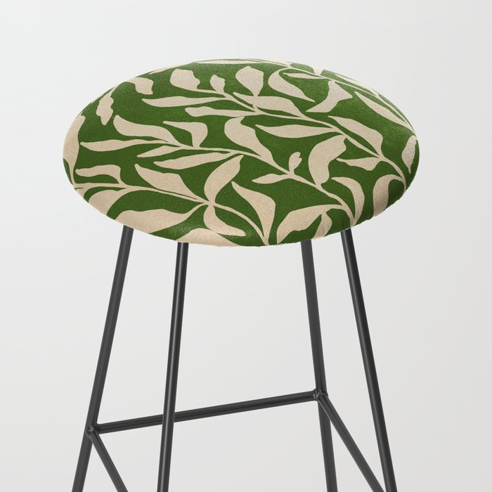 Olive Green Leaves: Mid Century Edition Stool Gallery Image 2