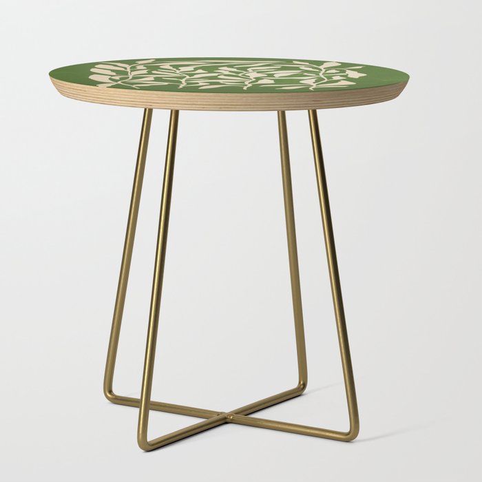 Olive Green Leaves: Mid Century Edition Side Table Gallery Image 1