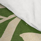 Olive Green Leaves: Mid Century Edition Comforter Gallery Image 4