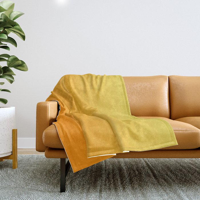 ORANGE Bright Ombre Color Pattern  Throw Blanket Gallery Image 1