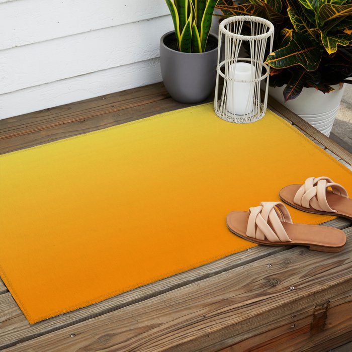 ORANGE Bright Ombre Color Pattern  Outdoor Rug Gallery Image 2