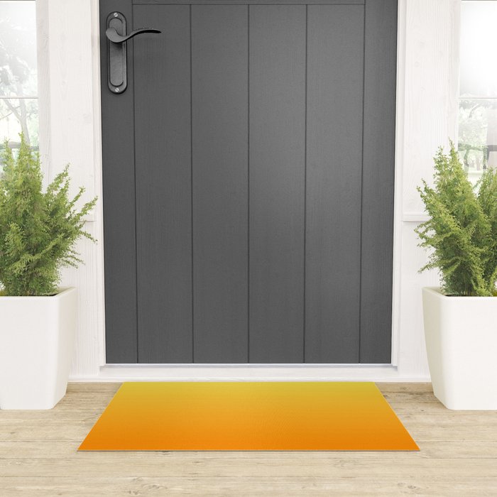 ORANGE Bright Ombre Color Pattern  Welcome Mat Gallery Image 3