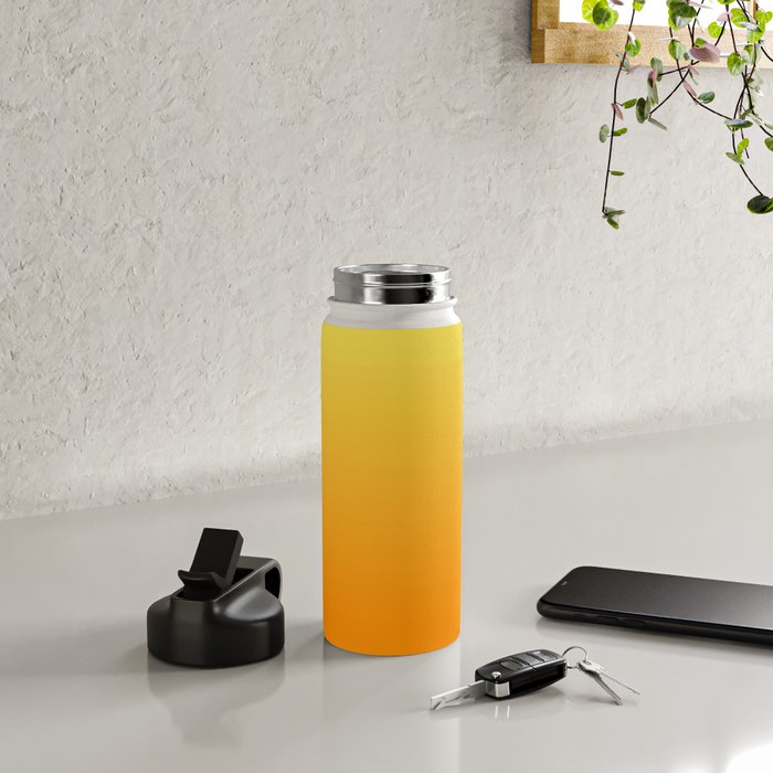 ORANGE Bright Ombre Color Pattern  Water Bottle Gallery Image 4