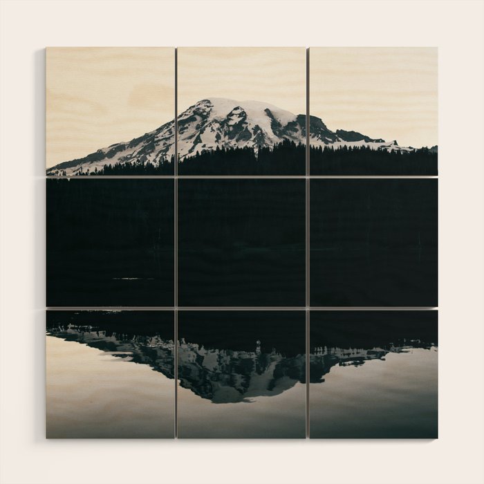 Mount Rainier Reflections Wood Wall Art Gallery Image 1