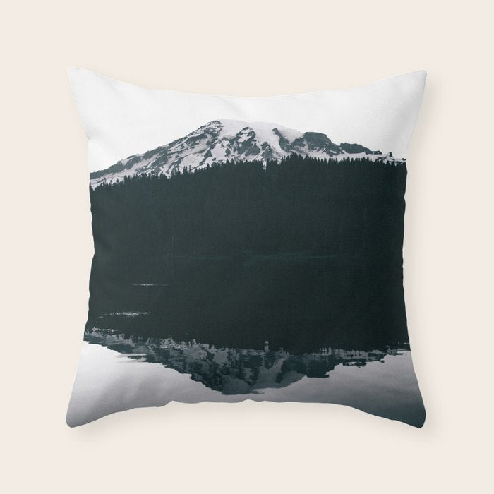 Mount Rainier Reflections Throw Pillow Gallery Image 1
