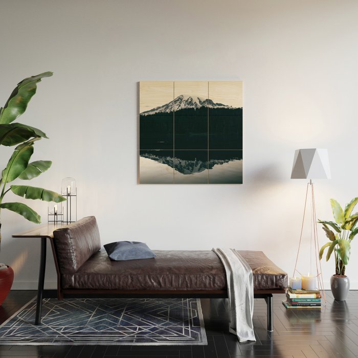 Mount Rainier Reflections Wood Wall Art Gallery Image 2