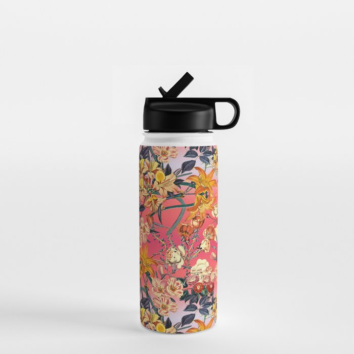 Multicolor Summer Floral Pattern Water Bottle Gallery Image 1