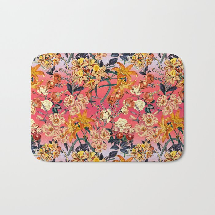 Multicolor Summer Floral Pattern Bath Mat Gallery Image 1