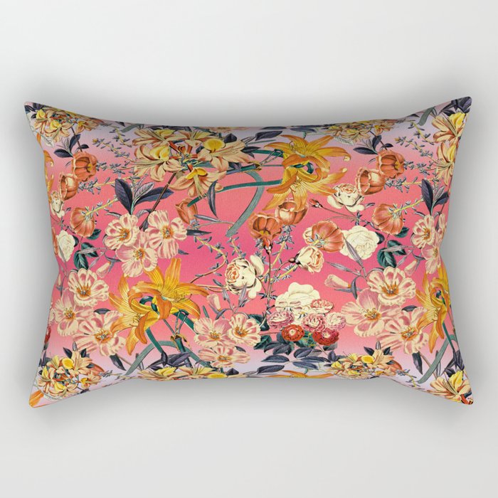 Multicolor Summer Floral Pattern Rectangular Pillow Gallery Image 2