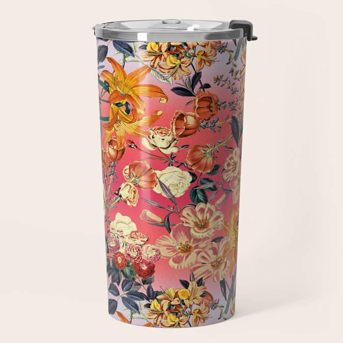 Multicolor Summer Floral Pattern Travel Mug Gallery Image 2