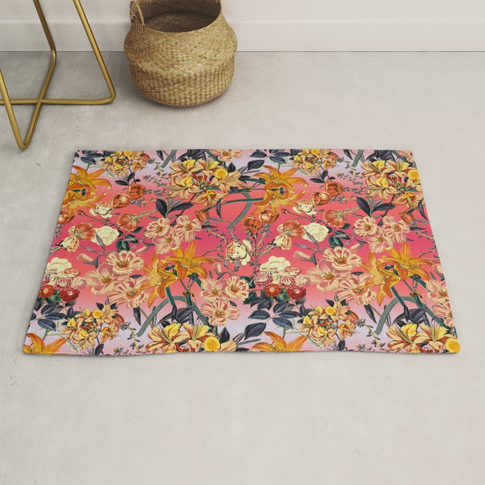 Multicolor Summer Floral Pattern Rug Gallery Image 1