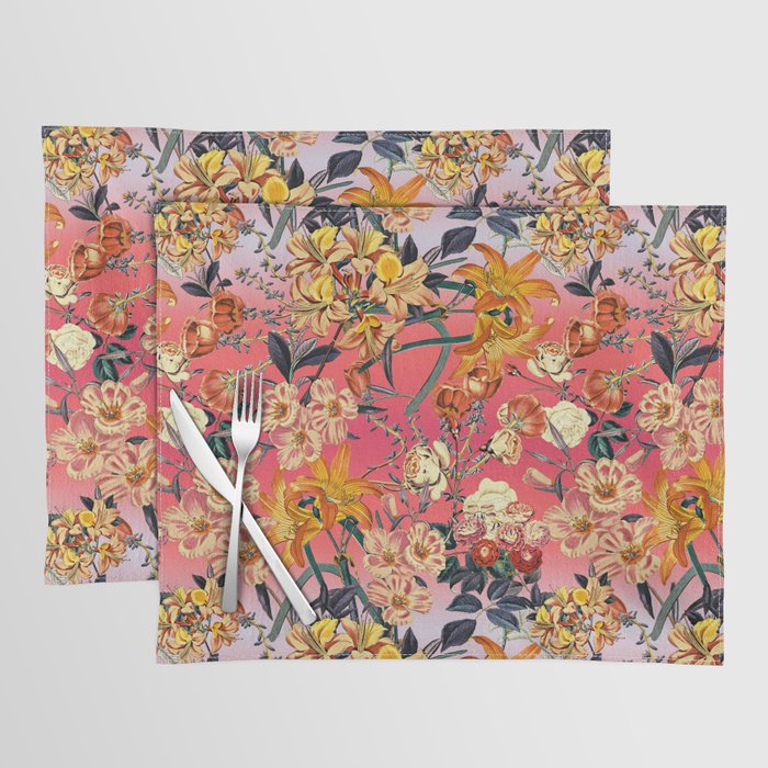 Multicolor Summer Floral Pattern Placemat Gallery Image 1
