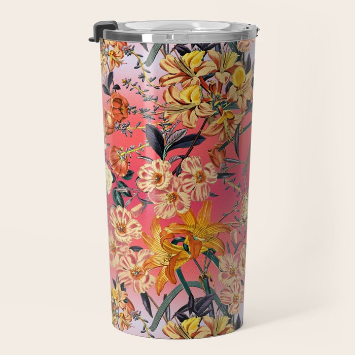 Multicolor Summer Floral Pattern Travel Mug Gallery Image 3