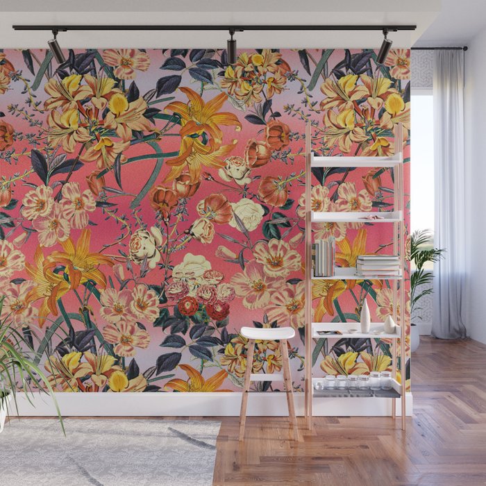 Multicolor Summer Floral Pattern Wall Mural Gallery Image 1