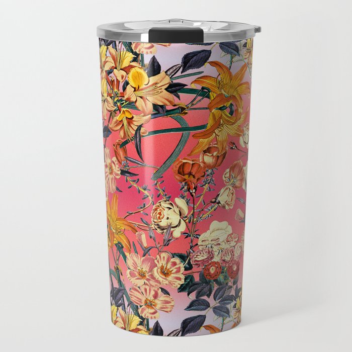 Multicolor Summer Floral Pattern Travel Mug Gallery Image 1