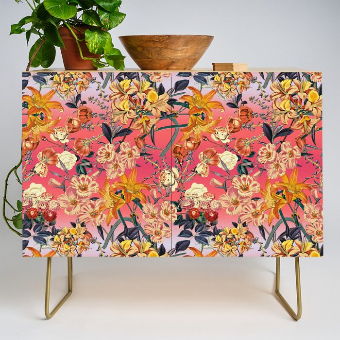 Multicolor Summer Floral Pattern Credenza Gallery Image 1