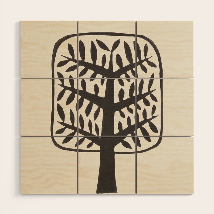 Linocut Tree #2 Wood Wall Art Gallery Image 1