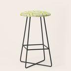 Chartreuse abstract line art 16 Stool Gallery Image 1