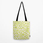 Chartreuse abstract line art 16 Tote Bag Gallery Image 2