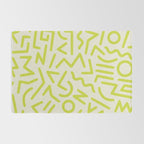 Chartreuse abstract line art 16 Rug Gallery Image 2