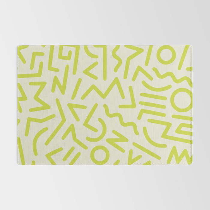 Chartreuse abstract line art 16 Rug Gallery Image 2