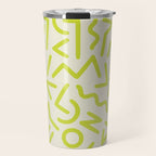 Chartreuse abstract line art 16 Travel Mug Gallery Image 1