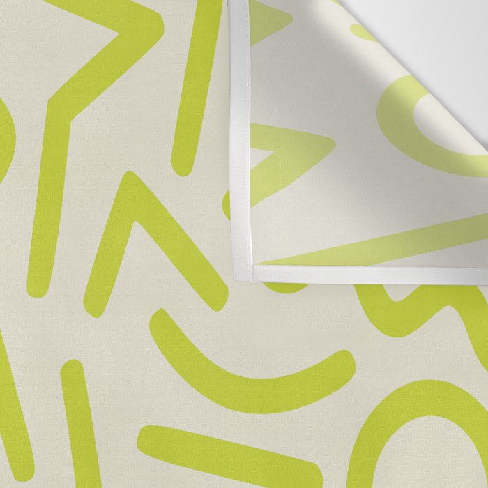 Chartreuse abstract line art 16 Wall Tapestry Gallery Image 3