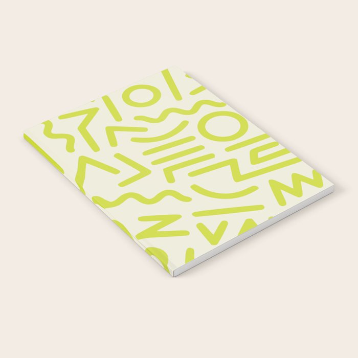 Chartreuse abstract line art 16 Notebook Gallery Image 1
