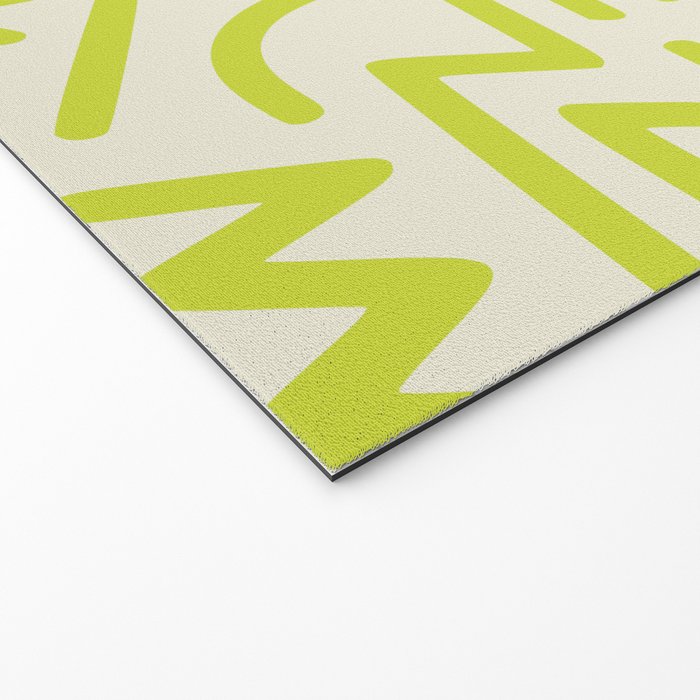 Chartreuse abstract line art 16 Welcome Mat Gallery Image 2