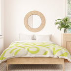 Chartreuse abstract line art 16 Duvet Cover Gallery Image 3